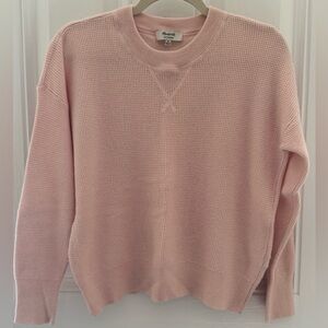 Madewell Light Pink Cashmere Thermal Crew Neck Sweater